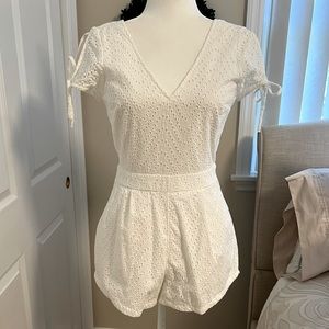 Express White Eyelet Romper
